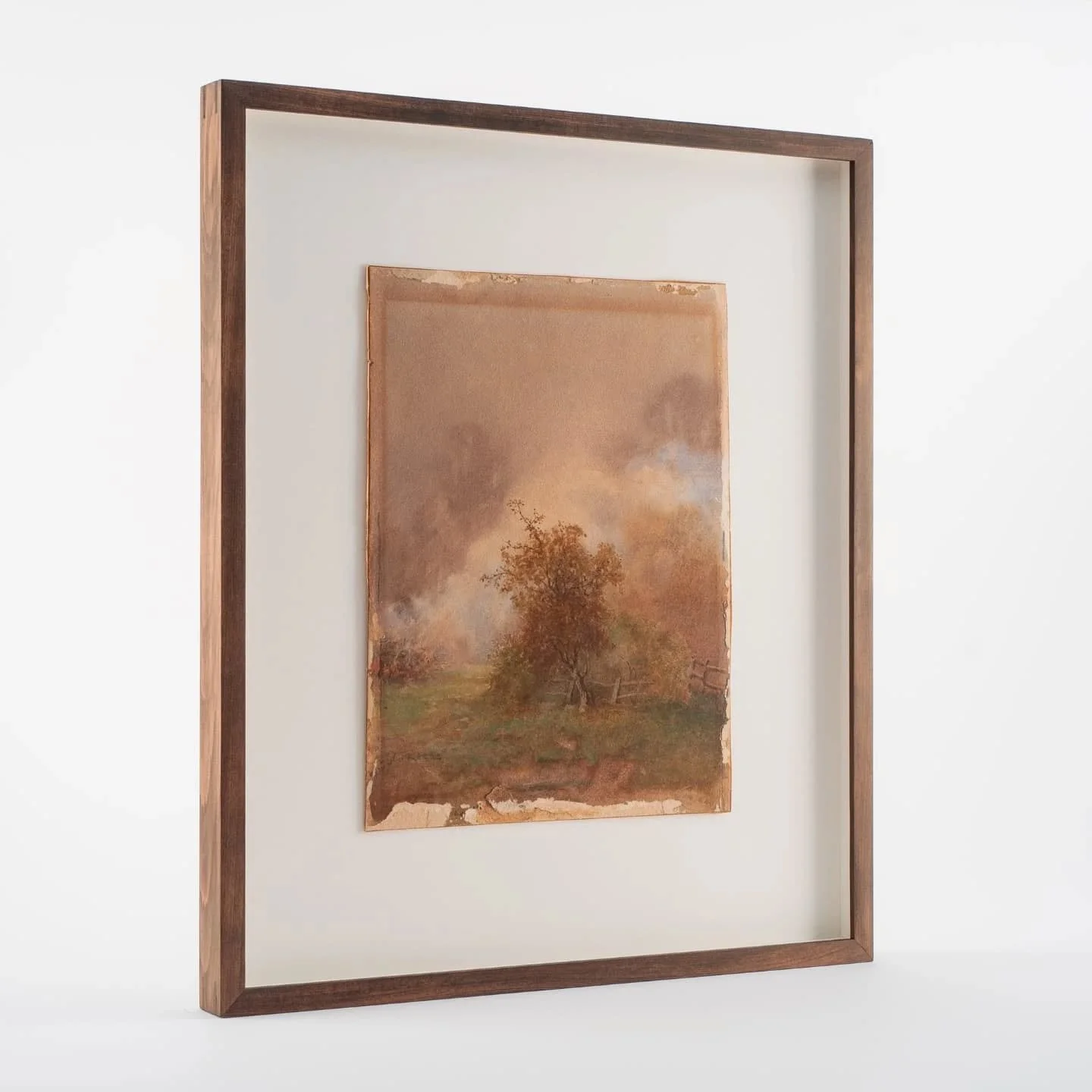 Rather old watercolours floated on museum rag in a stained celery top frame behind AR70 glazing by Artglass 

@edwinakeene3 collection