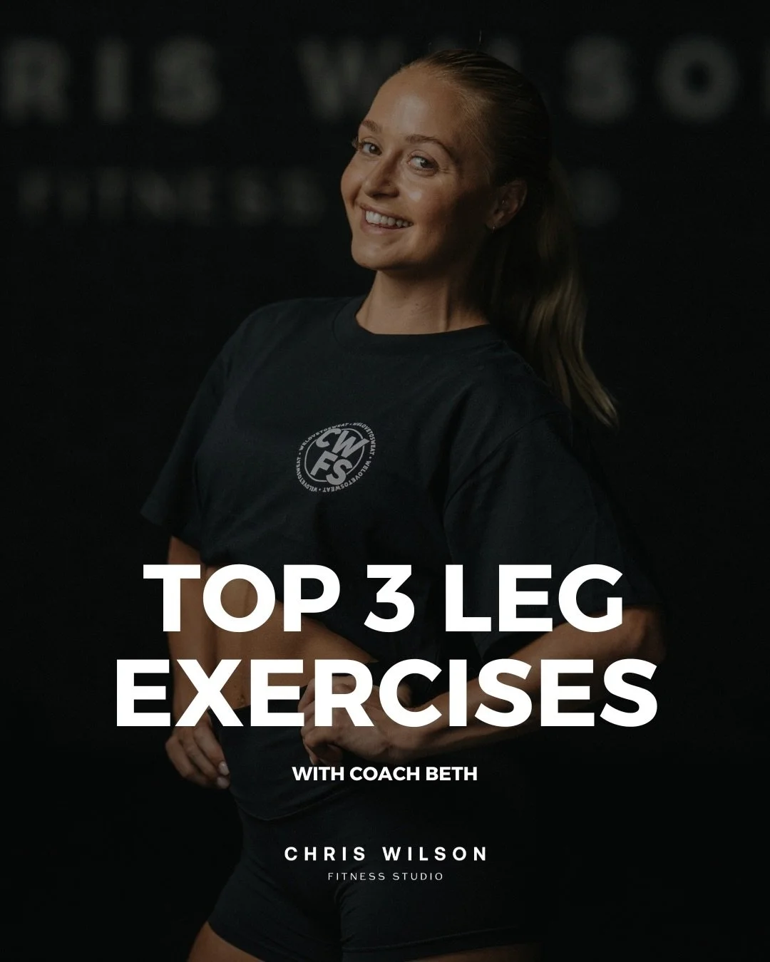 TOP 3 LEG EXERCISES 🔥

Strong legs build a strong body.

Coach Beth&rsquo;s go-to three movements for building lower body strength, stability and power:

Back Squats &ndash; the king of lower body strength.
Single Leg RDLs &ndash; balance, control a