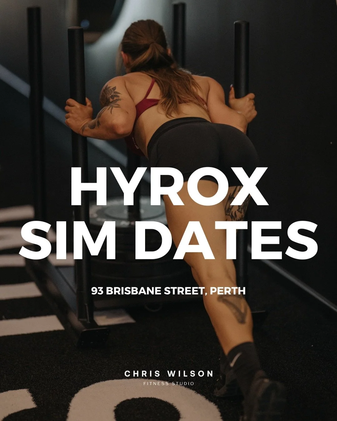 PERTH HYROX COMMUNITY - THIS IS FOR YOU 💥

For the first time, Chris Wilson Fitness Studio is bringing the Perth community the HYROX Simulation Series.

Whether you&rsquo;re preparing for HYROX Brisbane, Sydney, Perth or Melbourne, or simply want to