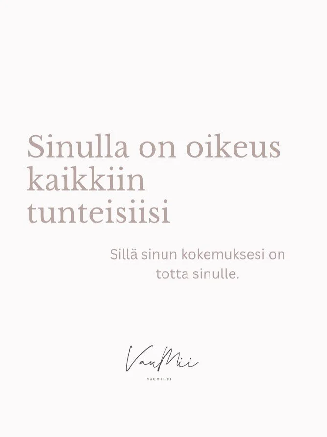 En tiedä kenen tarvitsee kuulla tämä tänään, mutta tämä on aihe jonka äärellä olen työssäni lähes päivittäin ❤️
🔑Ei ole sellaista tunnetta, jota sinulla ei saisi tai ku