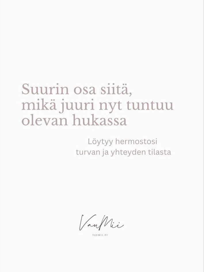 Ootko miettinyt mihin katosi se iloinen, utelias ja el&auml;m&auml;njanoinen nainen joka joskus olit?

Mihin katosi ne hetket, kun onni l&auml;ik&auml;ht&auml;&auml; syd&auml;mess&auml; ilman syyt&auml;?

Mihin katosi kykysi rentoutua, lev&auml;t&aum