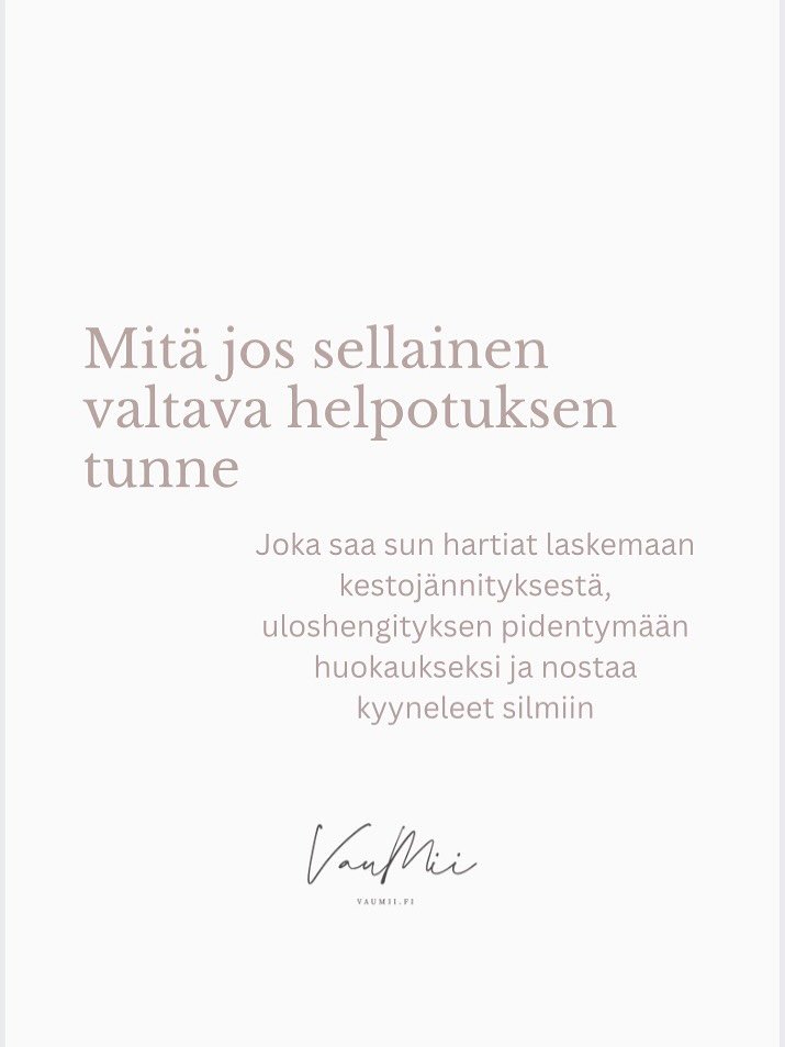 Mit&auml; jos sun el&auml;m&auml;si yksi parhaimpia p&auml;&auml;t&ouml;ksi&auml; ja v&auml;lit&ouml;n helpotuksen tunne, on sulle juuri nytkin yhden klikkauksen p&auml;&auml;ss&auml;?

N&auml;in k&auml;vi mun asiakkaalle, joka 2 kuukautta sitten tek
