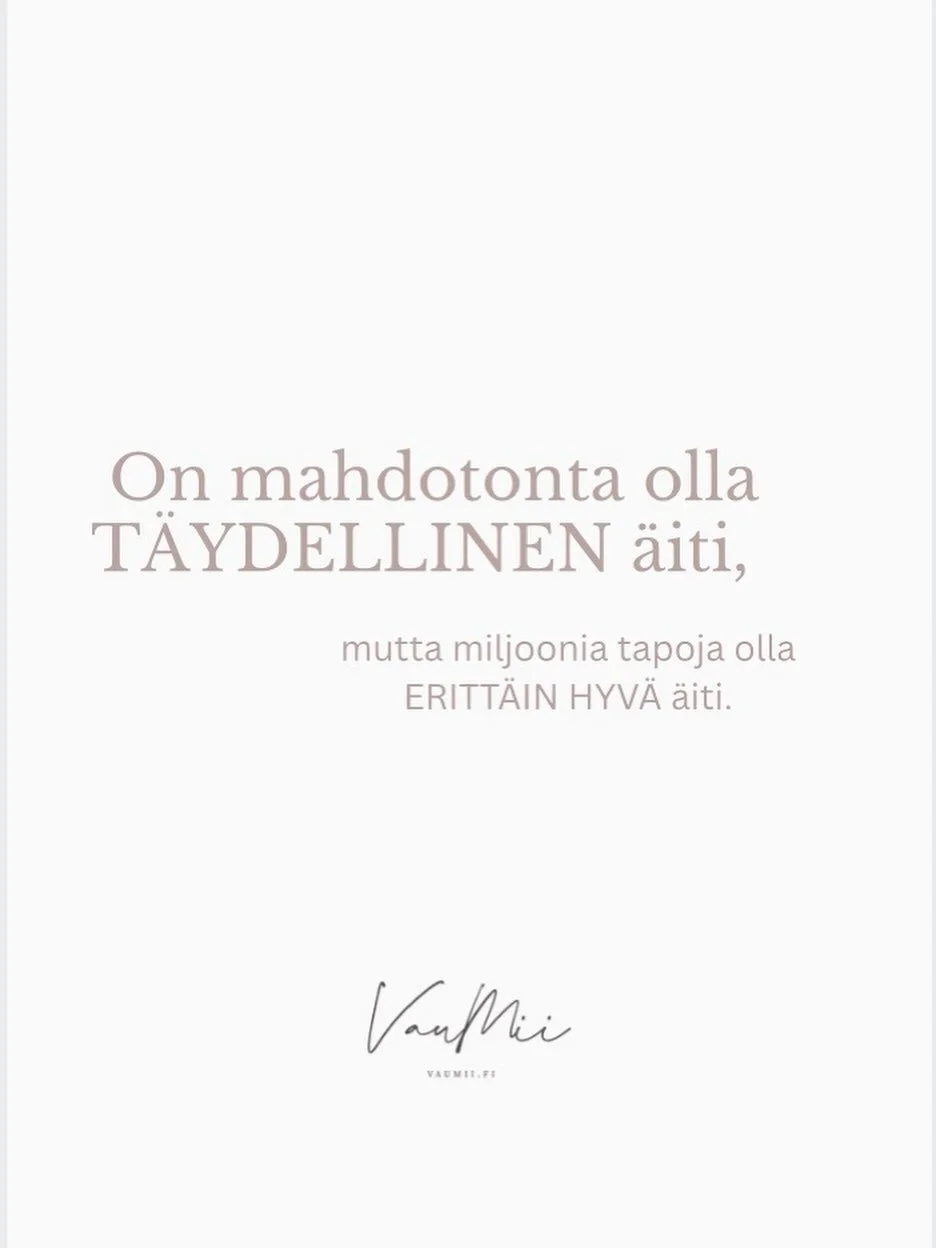 Lempe&auml; muistutus erityisesti kaikille niille &auml;ideille, 
jotka 

❤️Aina asettavat toiset itsens&auml; yl&auml;puolelle vertailussa

❤️Miettiv&auml;t nytkin riitt&auml;v&auml;tk&ouml; 

❤️ Ep&auml;ilev&auml;t ovatko tehneet mit&auml;&auml;n o