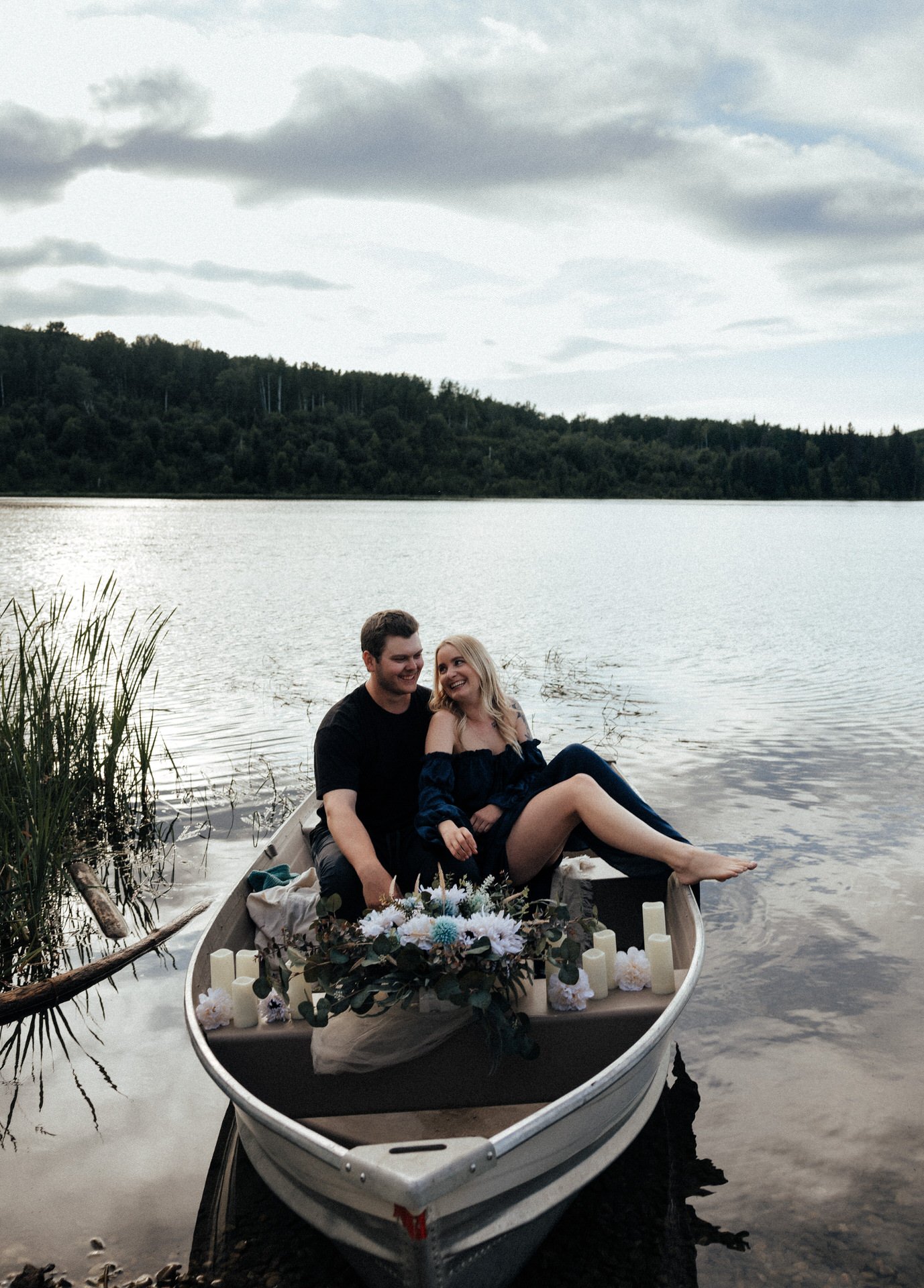 Canoe Couples Photoshoot in Alberta