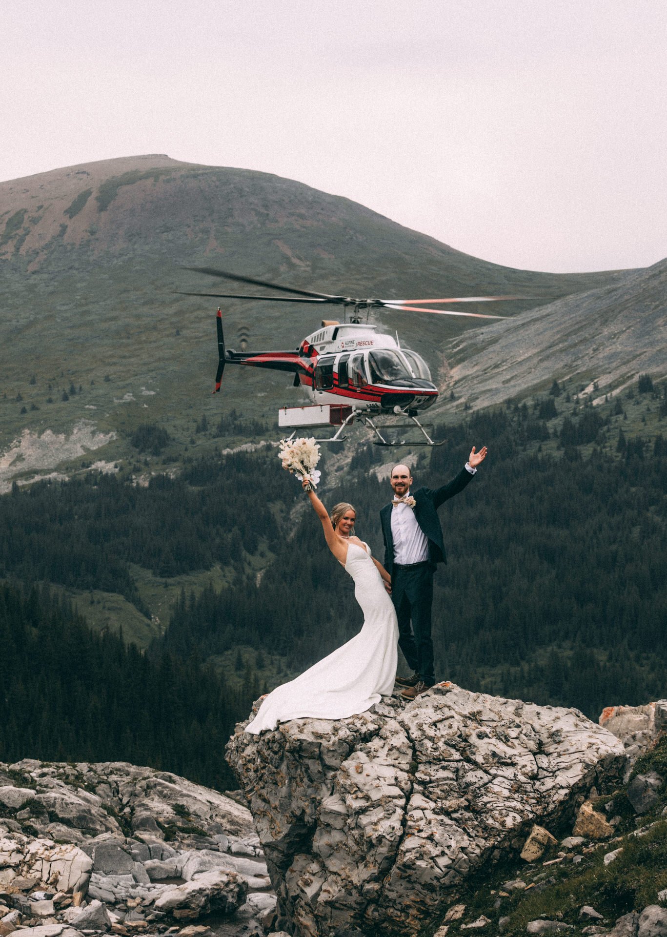 banff / canmore helicopter elopement in the rockies