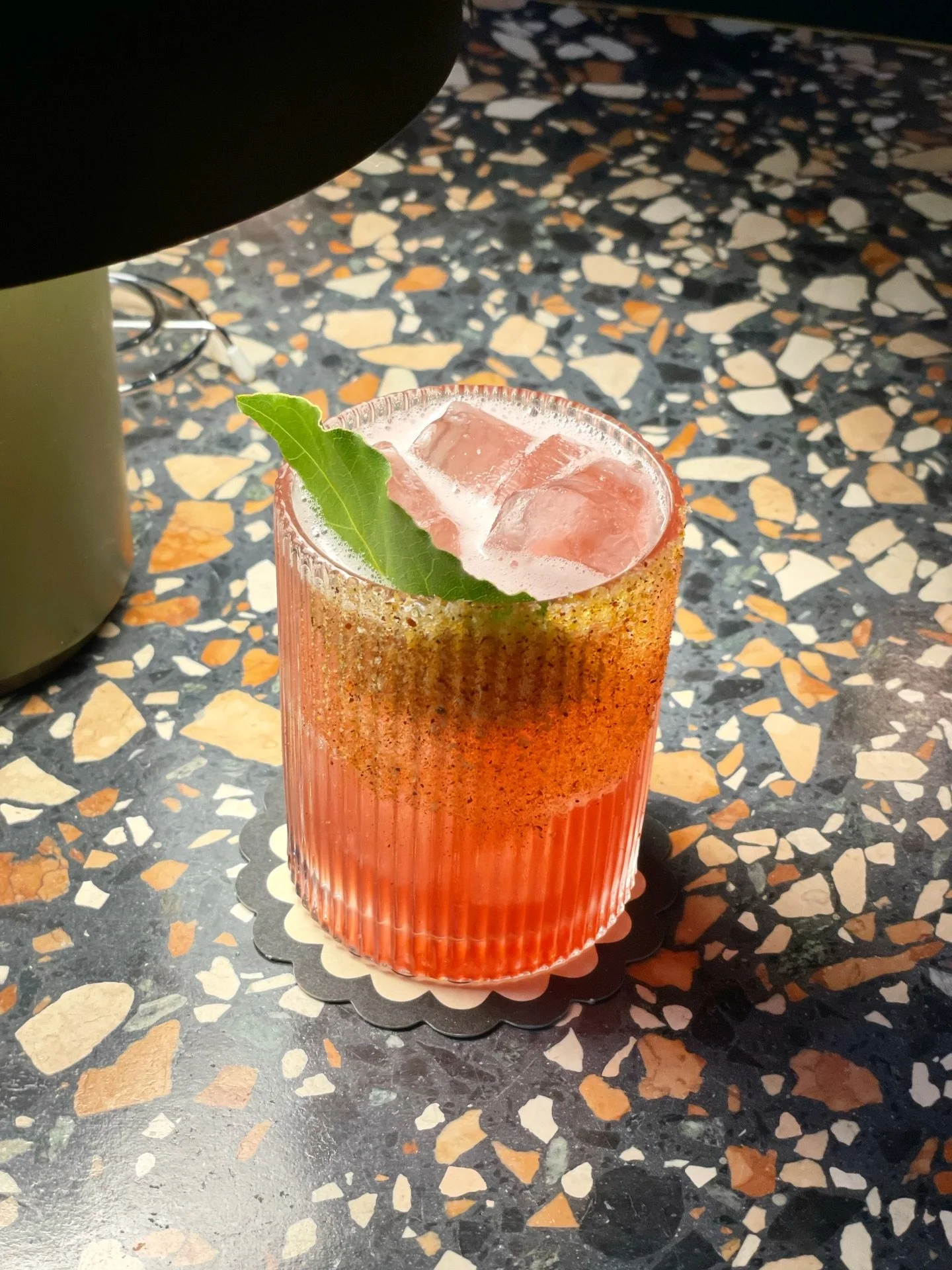 A few new drinks hitting the menu later this week &mdash; 
Sneak preview them tonight?

Pictured here we have the Pepe Diablo;
Mezcal
Dry Sherry
Mountain Pepper
Blackberry
Lime
Habanero worm salt 

A spicy blackberry marg like no other 

Here til lat