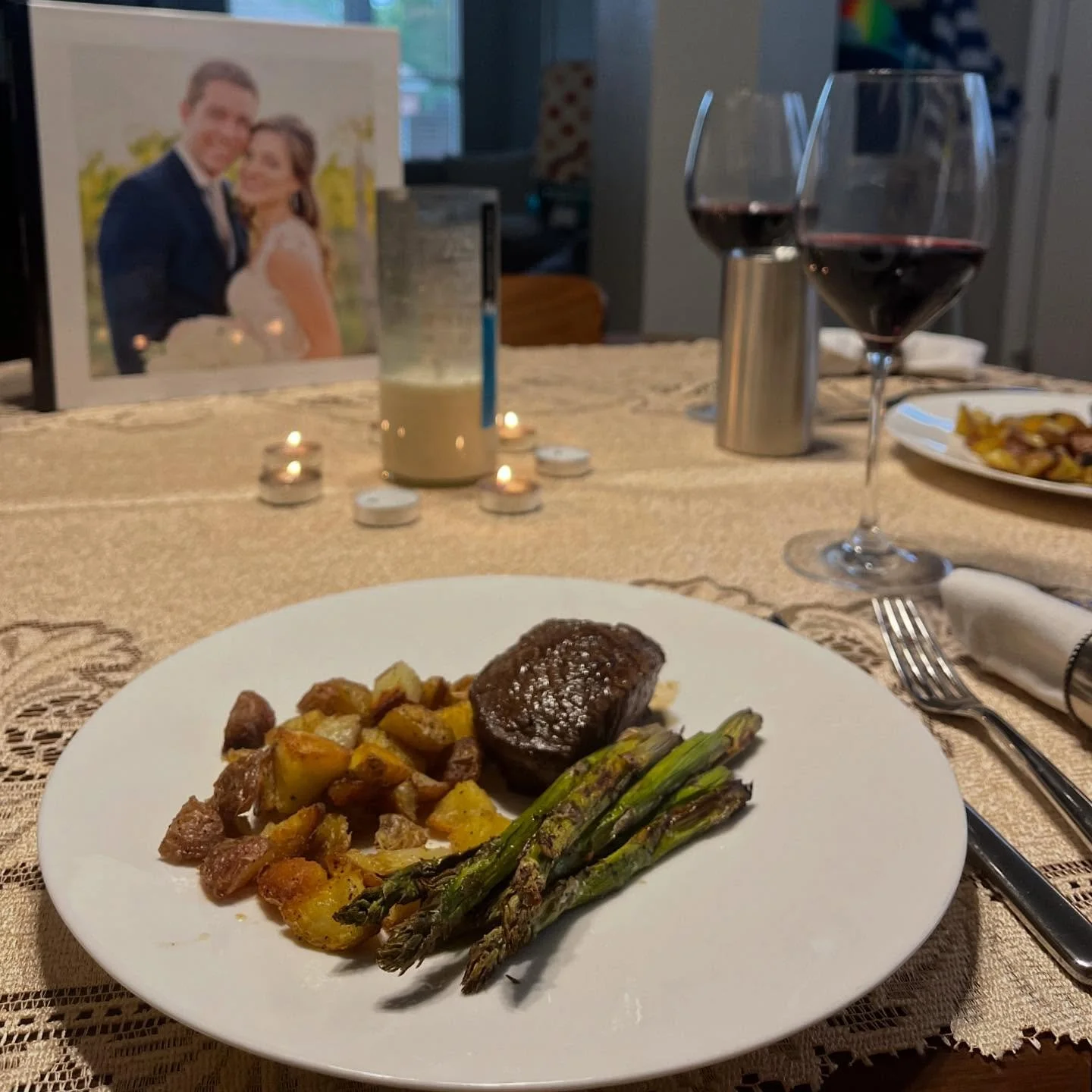 celebrating 10 years married all month long, starting with a gorgeous steak dinner at home. ❤️