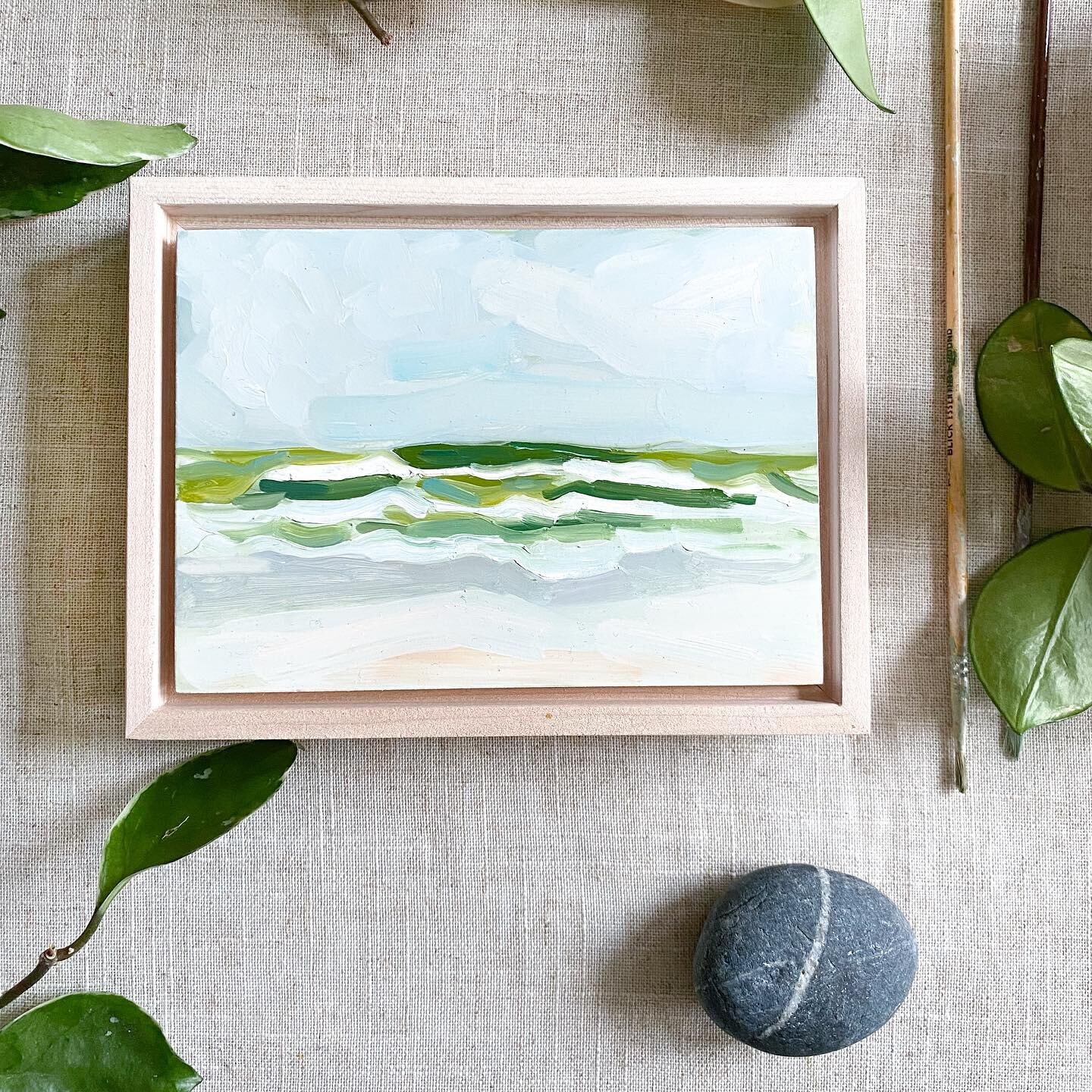 🌊 In two days, the Crescent Beach Collection will be available to you!! 🌊
.
If you&rsquo;ve had the pleasure of walking the beach in October, you&rsquo;ll know exactly what my painting day was like - crisp air in your lungs, whipping wind leaving y