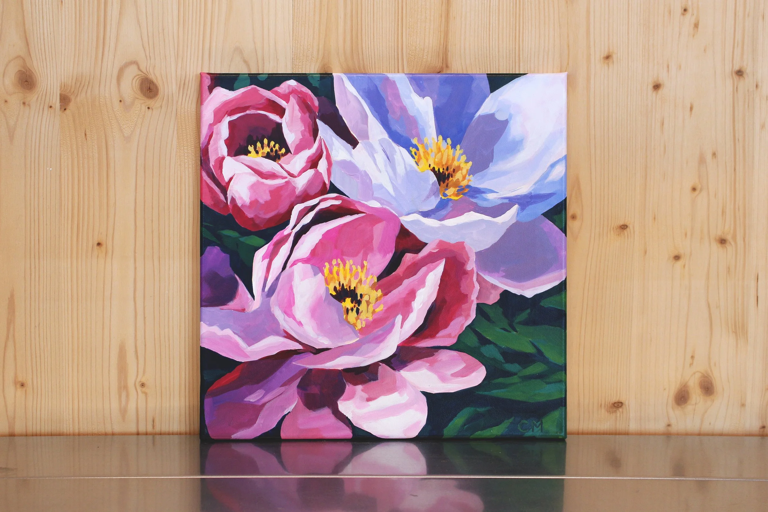 Pivoines | 2026 | 40x40 cm | Acrylic on canvas