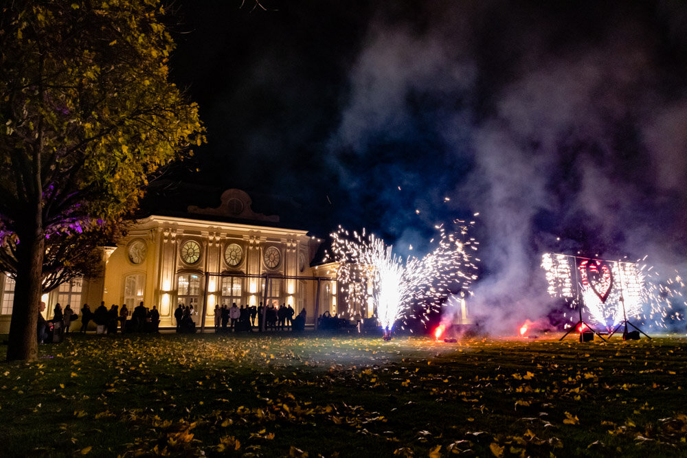 Floor fireworks by Andreas Szymonik at the Long Night of the Wedding in Laxenburg Castle.