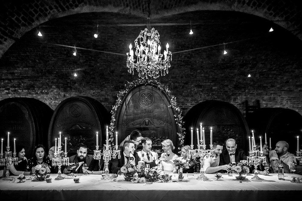 Wedding wine cellar near Vienna in communion style