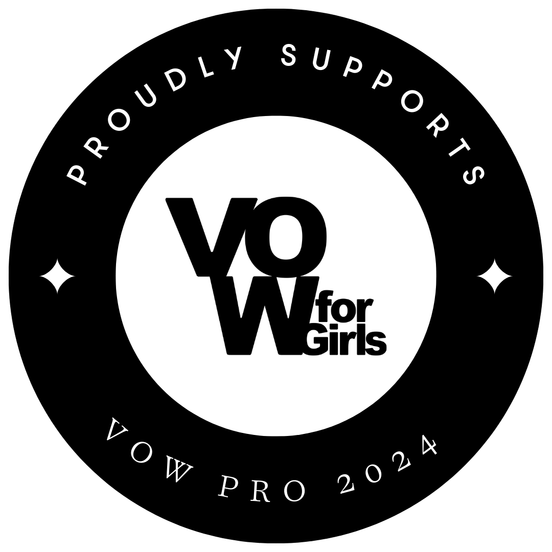 VOW for Girls badge - an initiative to combat child marriage supported by Michael Kobler.