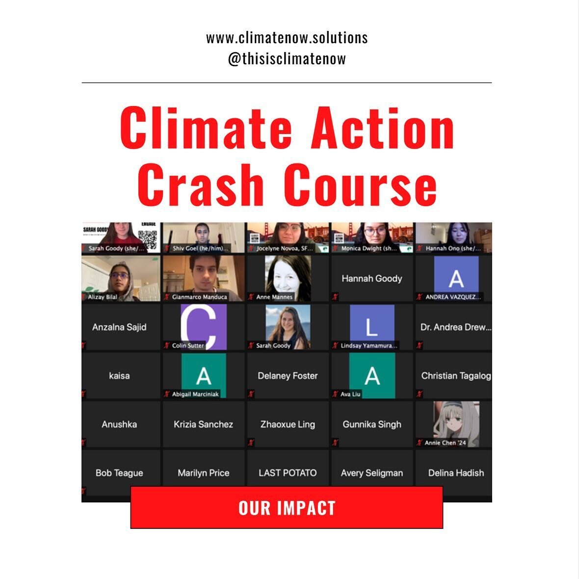 It&rsquo;s crazy to think it&rsquo;s been more than a month since our first Climate Action Crash Course webinar!

Here is an overview of our impact from the 4-webinars...