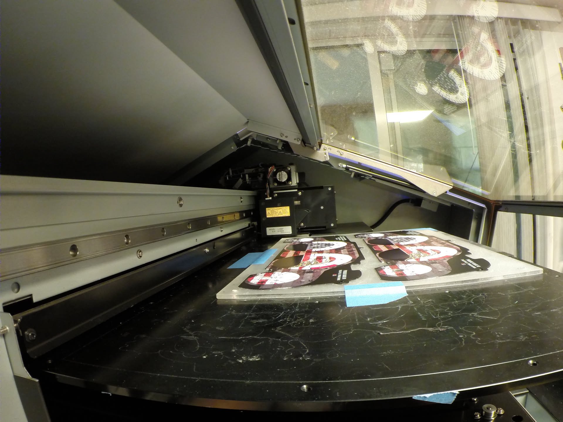 Jeep Wrangler gauge faces undergoing UV print