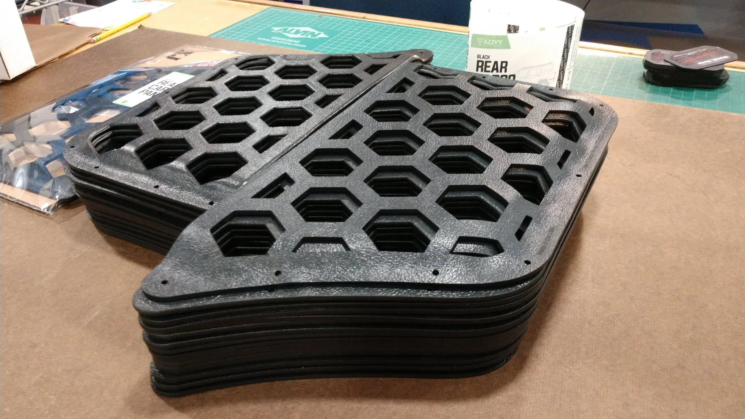 Cargo area pockets for Jeep Cherokees, Laser cut and silicone vacuum formed