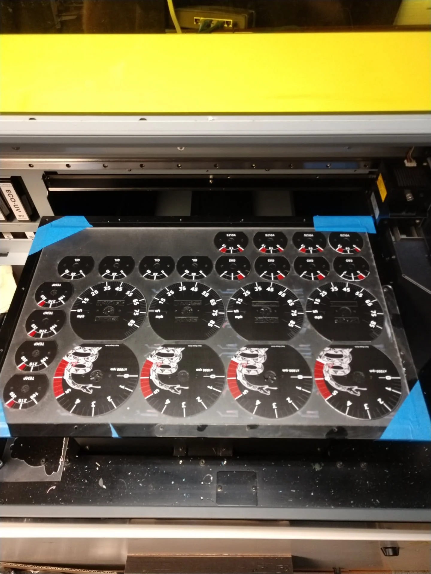 Jeep Cherokee custom gauge faces UV printed