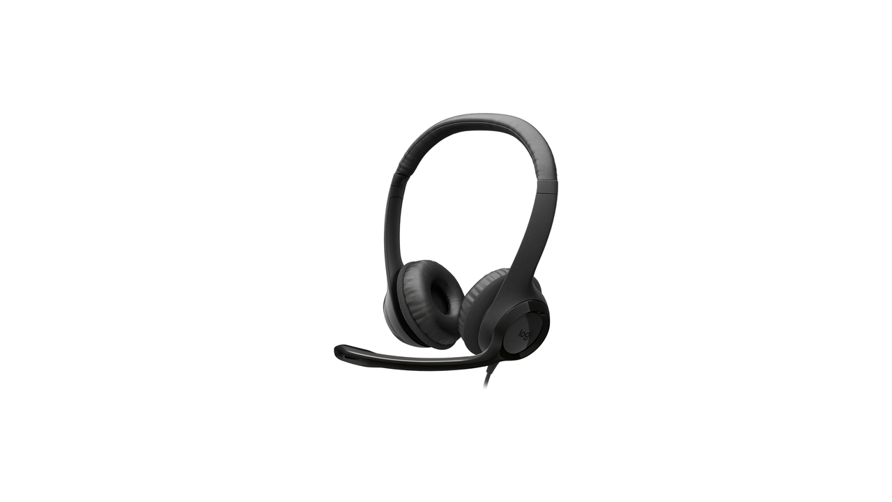 Logitech H390 USB Computer Headset with Noise-Canceling Mic, Black (981-000014)