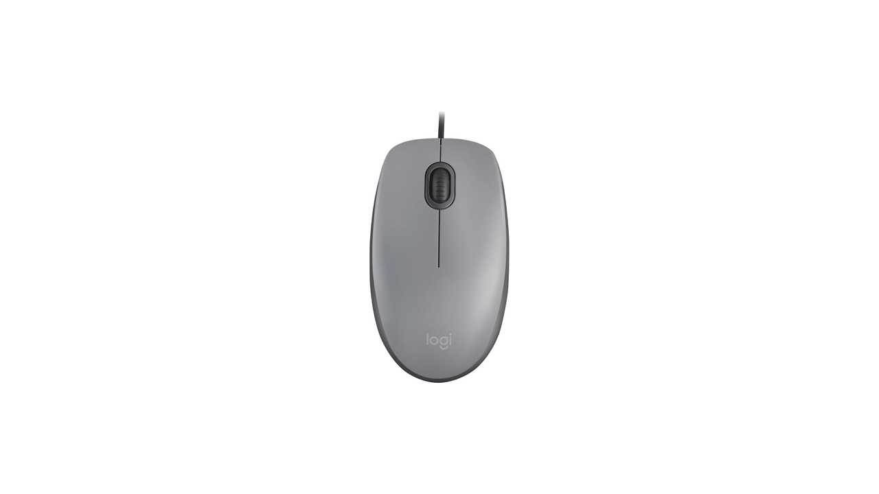 Logitech M110 Silent Wired USB Mouse, Mid Gray (910-005490)