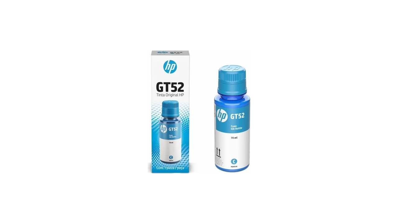 HP M0H54AL (GT52) Cyan Ink Bottle, 70 ml