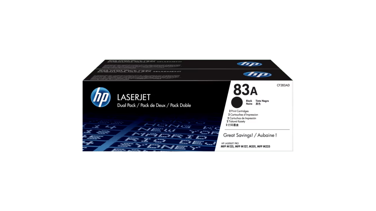 HP CF283AD (83A) Black Toner Cartridges, Dual Pack