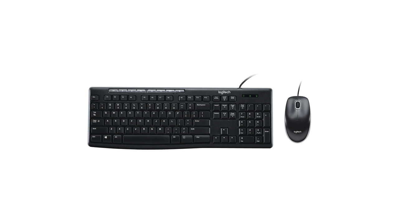 Logitech MK200 Media Wired Keyboard and Mouse Combo, Black (920-002714)