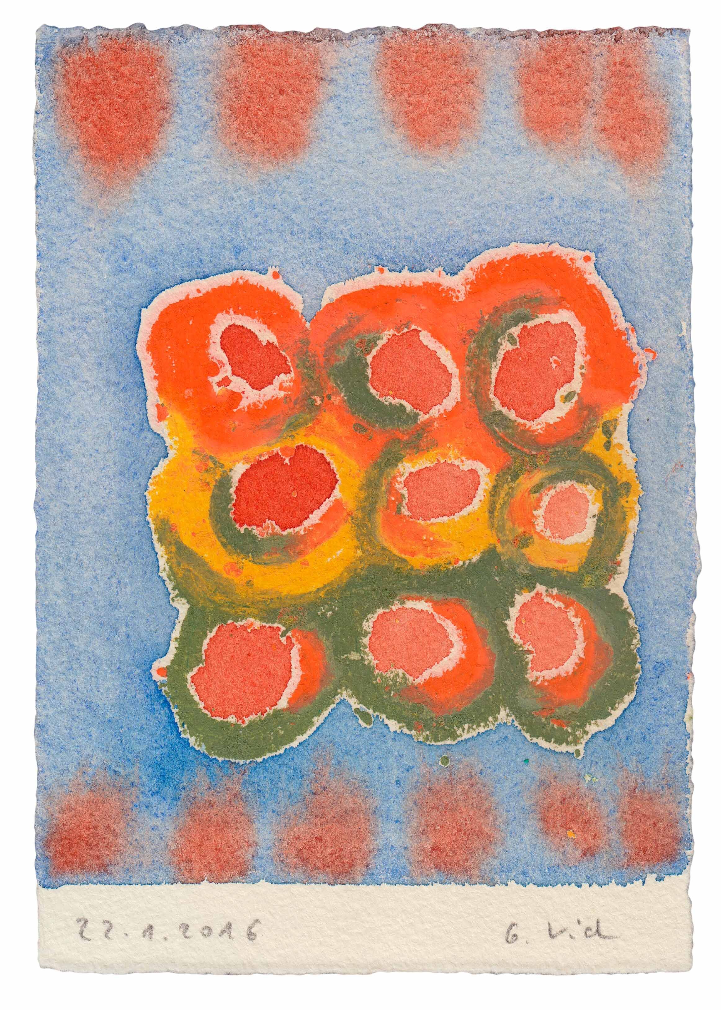  13 × 9 cm, Oil-pastel and Aquarell on Paper, 2016 