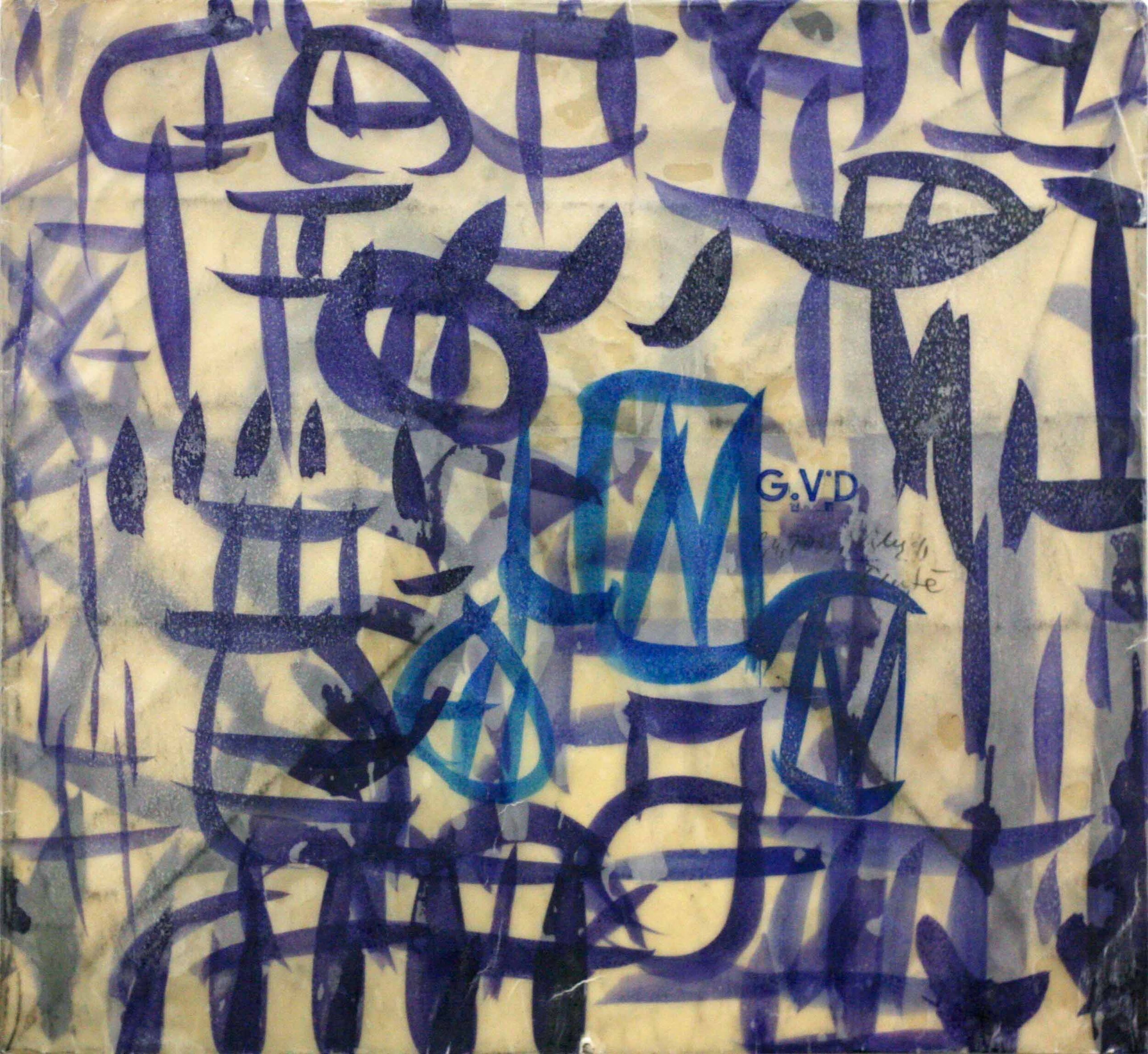  “Envelope from Šilutė (1)”, 27 × 30 cm, Aquarell and Wax on Paper, 2013 