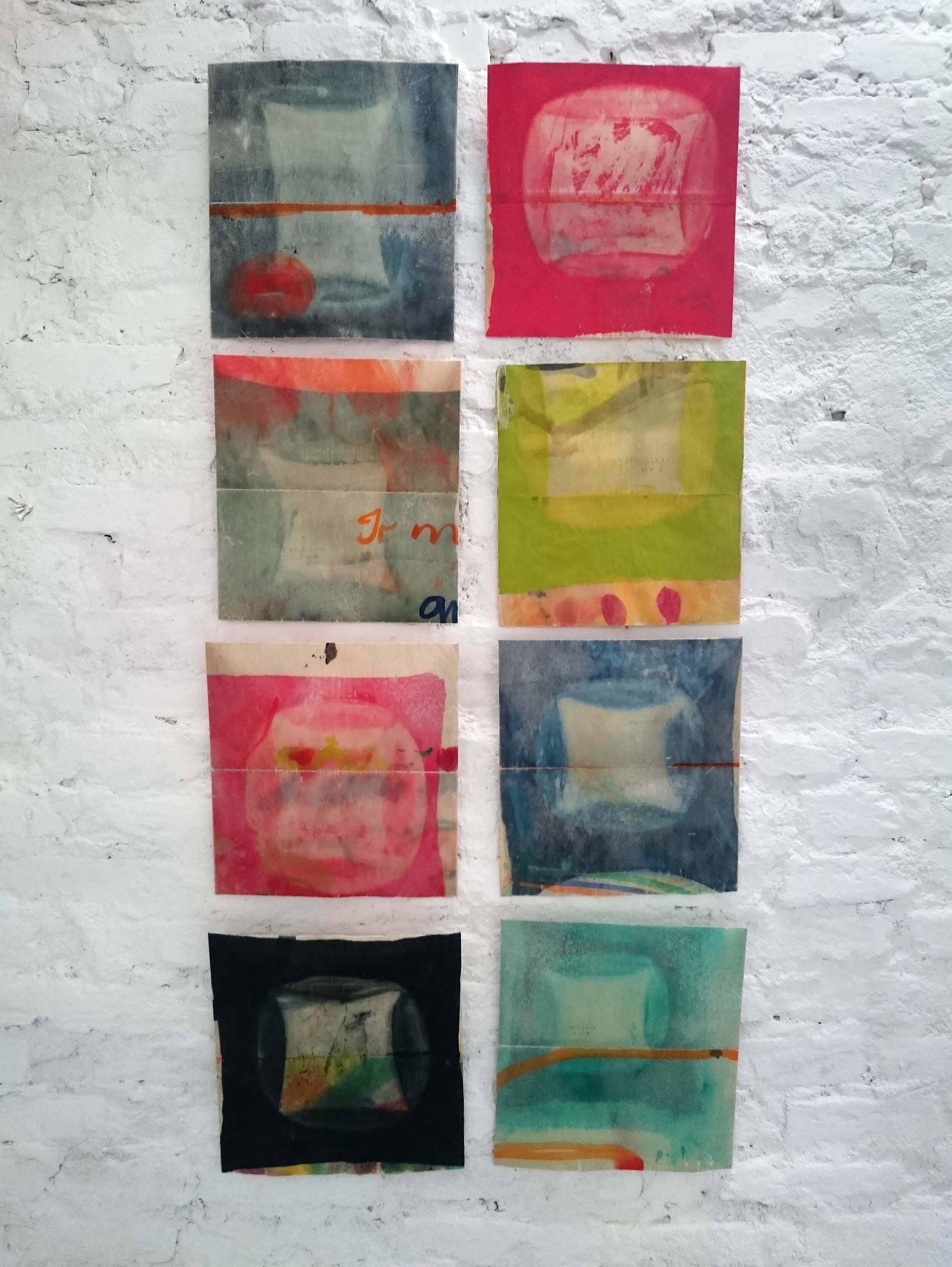  Gabija Vidrinskaitė, “Saulės Zuikučiai”  each 32 × 30 cm, Acryl, Aquarell and Wax on Paper, 2014 