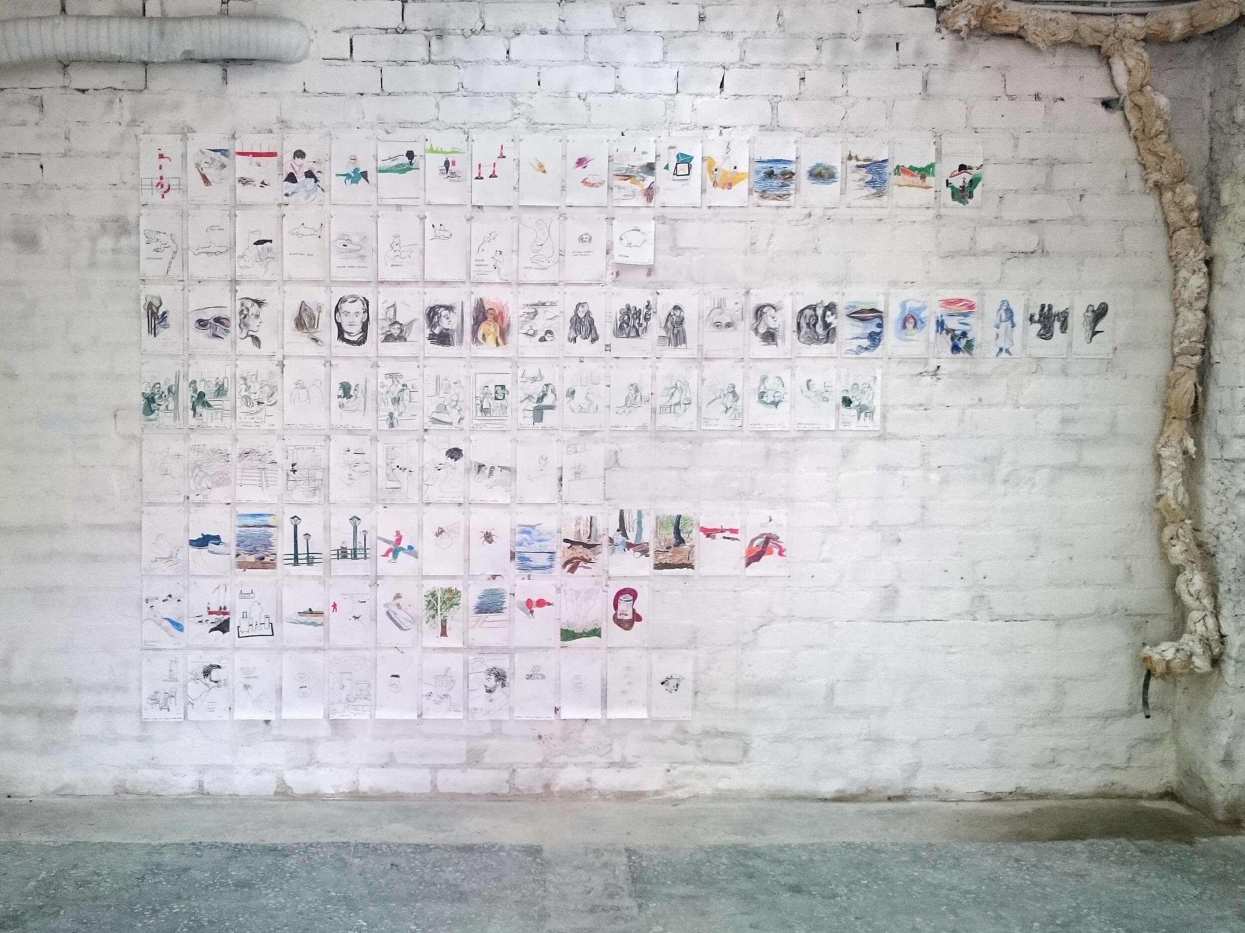  Adrian Mudder, “Nomadische Notizen”  each 23 × 14 cm, Mixed Media on Paper, 2013/15 