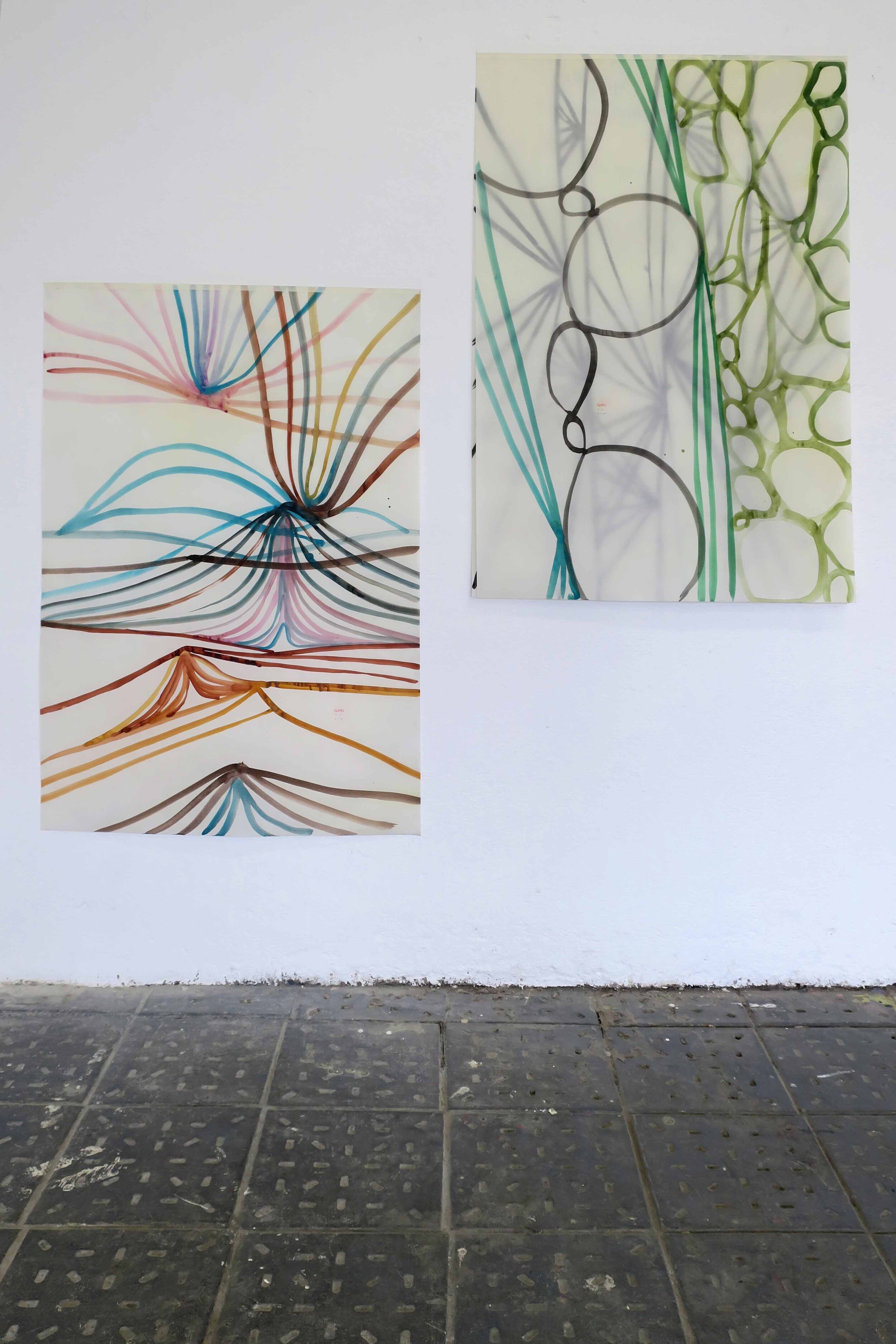  From the "Humido" Series, each 100 × 70 cm, Aquarell and Wax on Paper, 2018 