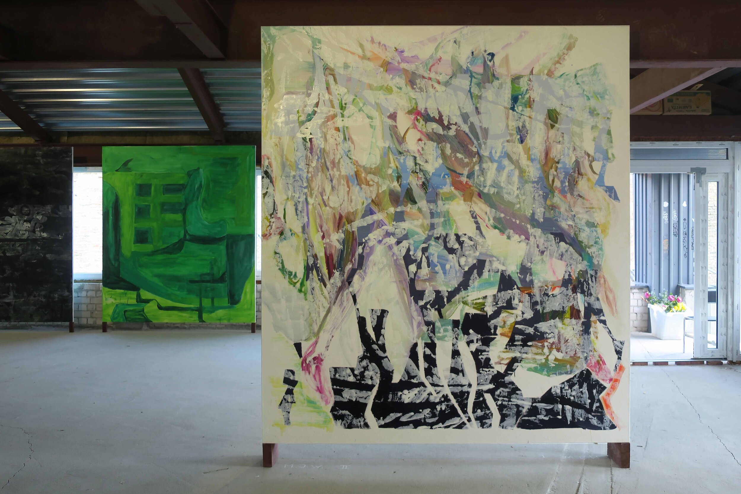  Matthias Jun Wilhelm, “Plural” and “Tengu”  each 250 × 220 cm, Oil on Canvas, 2013-2018 