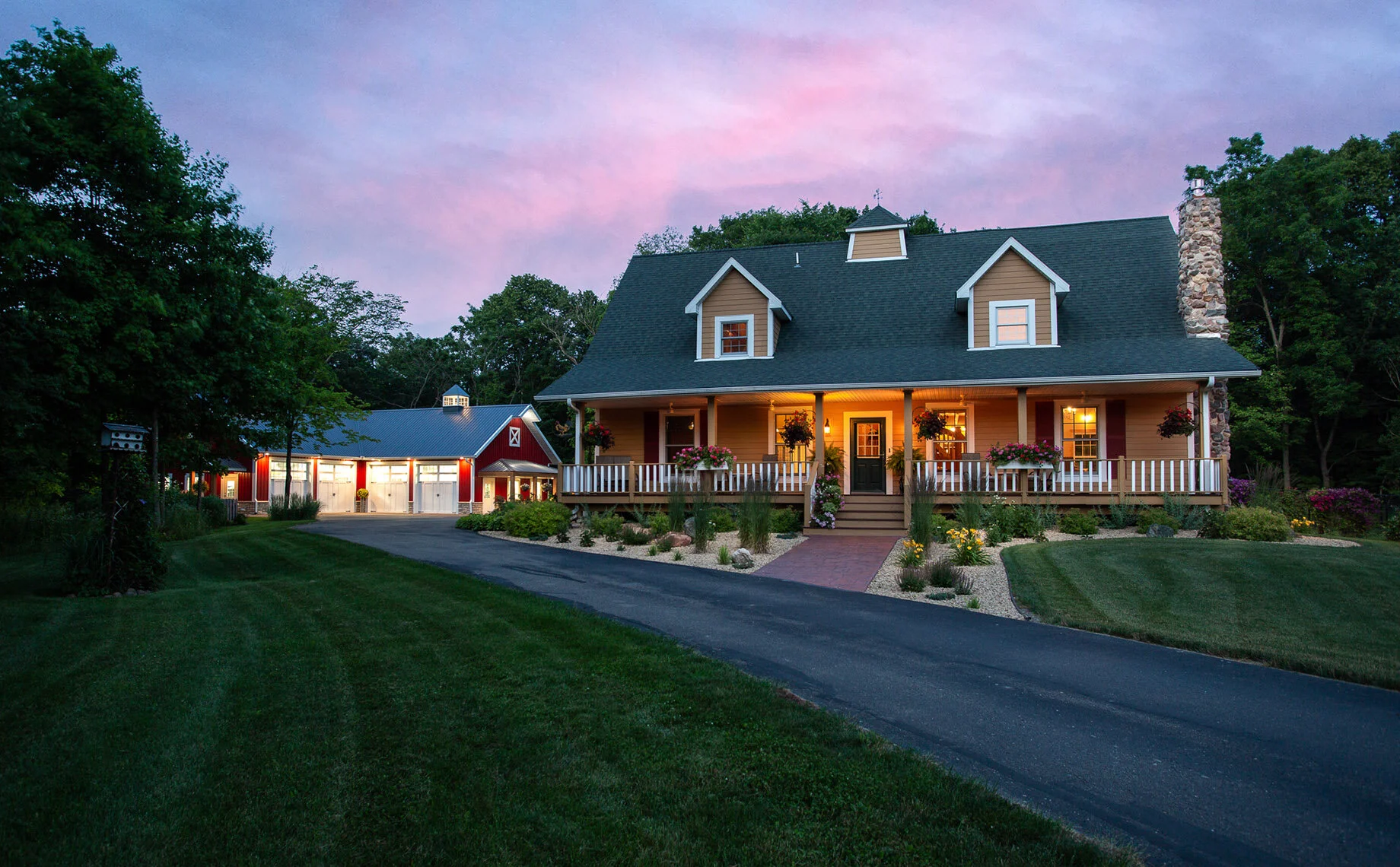 wisconsin home at twilight
