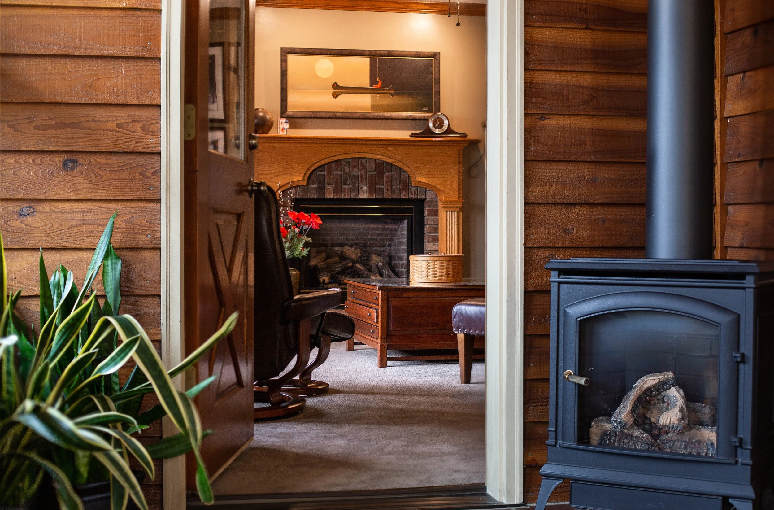 fireplace in home in river falls wi