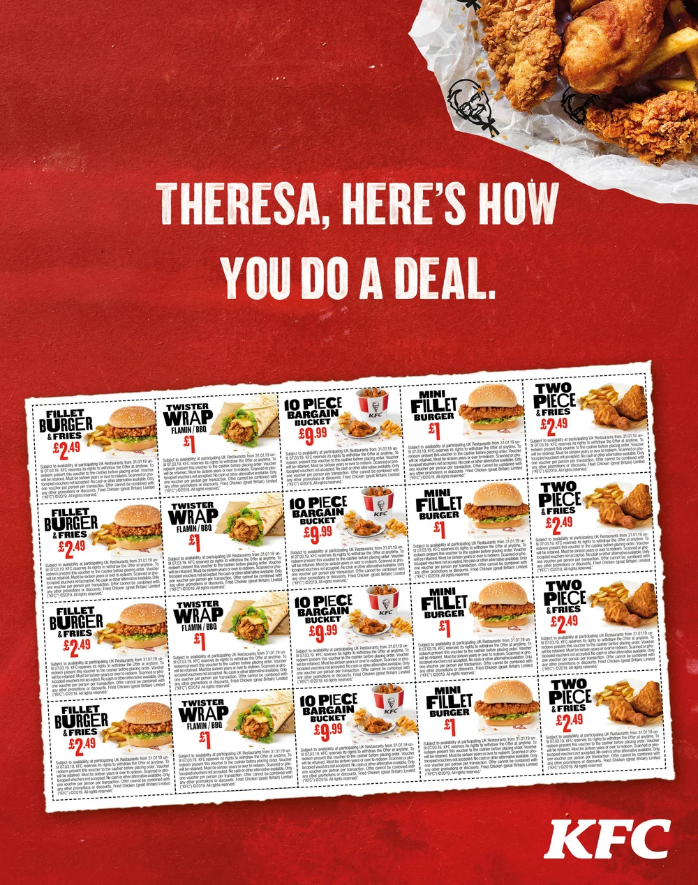 kfc does a deal josh bella