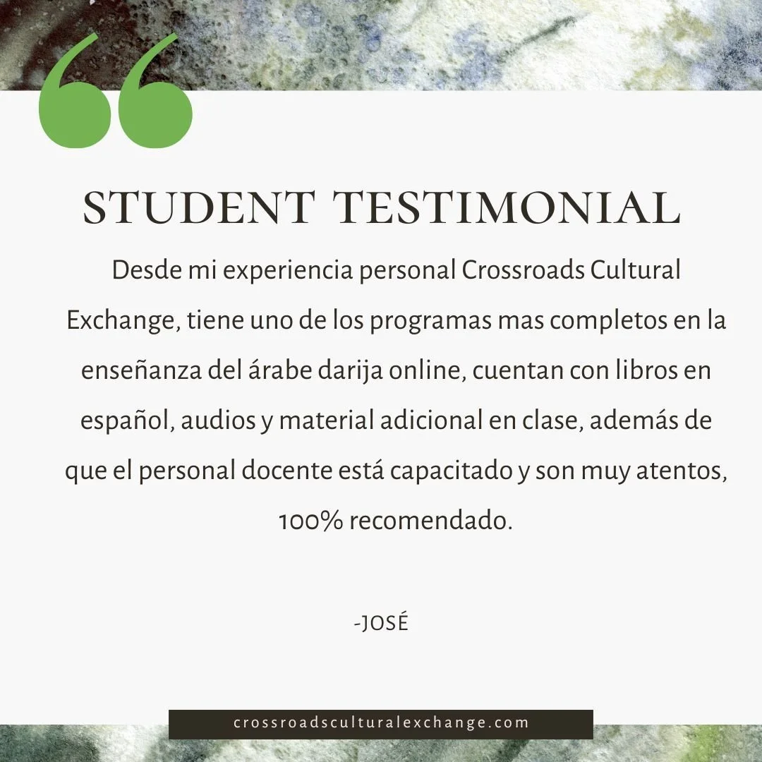 Learn Moroccan Darija online or in Fez with excellent, experienced teachers. We provide material in English, Spanish, French, or Korean. We have helped students from all over the world master Moroccan Arabic. Learn more today. 

IMAGE CONTENTS: &ldqu