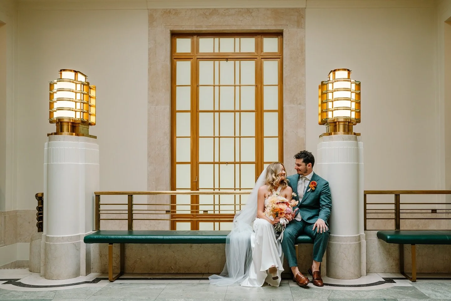 its delivery day for Sarah &amp; Ash and their incredible Hackney Town Hall wedding 

throwing out all the algorithm rules with a landscape post, but it&rsquo;s worth it for this photo. Hackneys town hall has such amazing art deco architecture and de