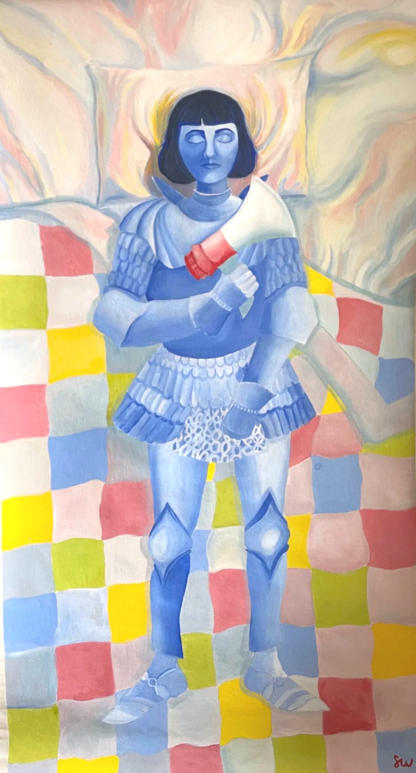 “Armored awakening”, 3’ x 6’, Acrylic on unstretched canvas. 

What if the heroes in our bedtime stories were the children themselves? 

As the future of today’s youth becomes increasingly uncertain, we must prepare them to take matters into their ow