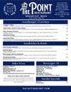 The Point Menu Menu — THE POINT RESTAURANT