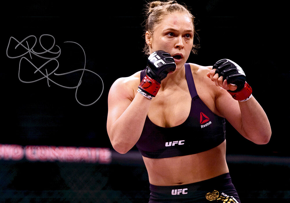 Ronda Rousey Signed Black Official UFC Fight Glove Fanatics 