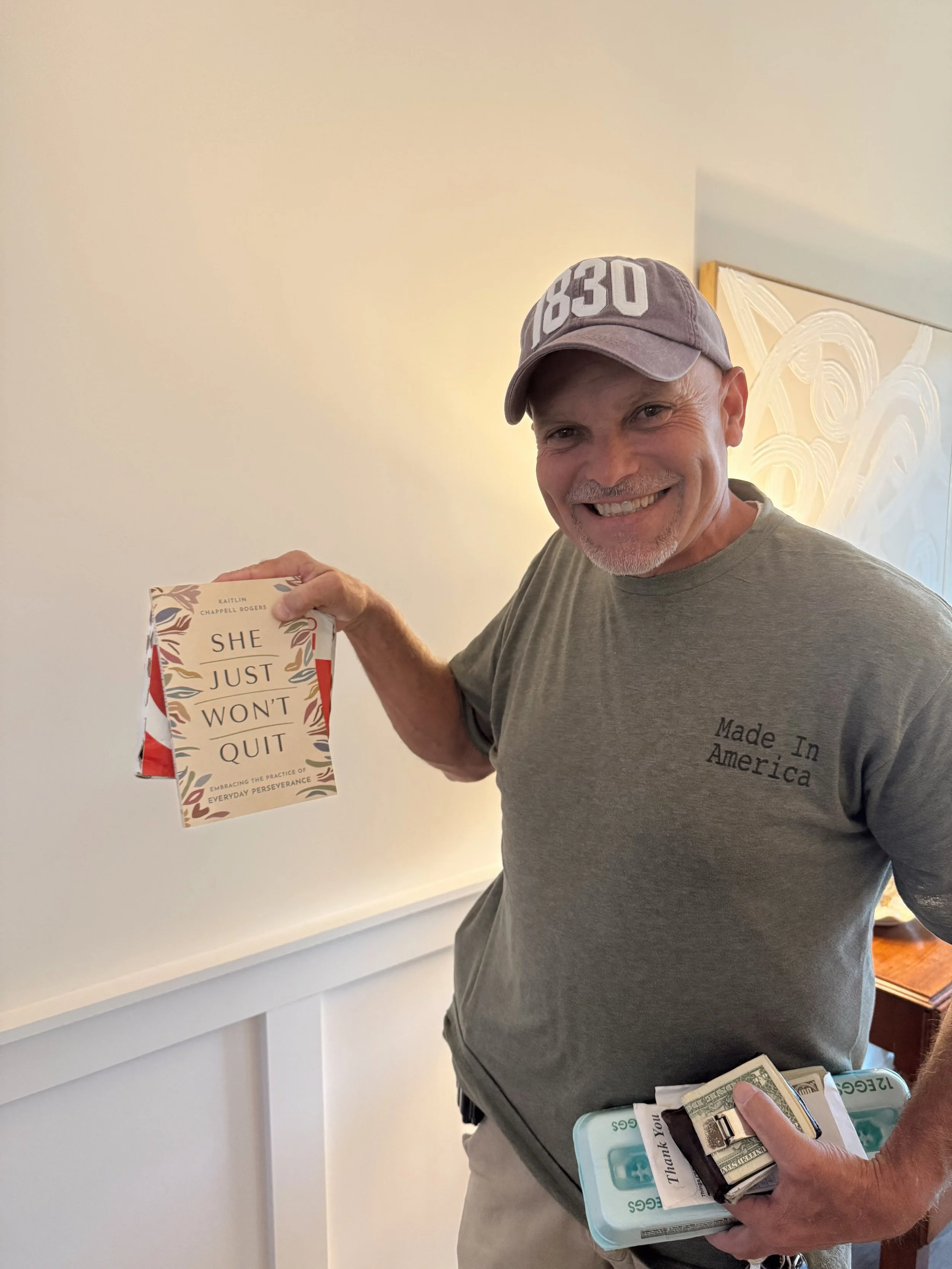 Look at my proud dad with his signed copy of &ldquo;She Just Won&rsquo;t Quit.&rdquo; 🥹

Many of you have heard me say my story started with my parents&rsquo; story &mdash; they both had rocky childhoods and then ended up pregnant with me as teenage