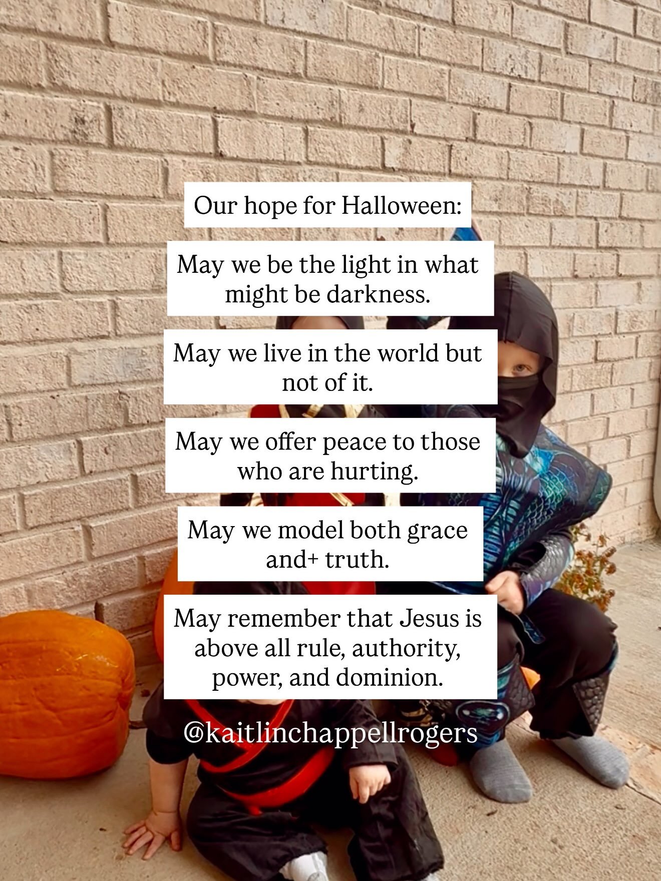There are plenty of debates on whether or not Christians should participate in Halloween. 

I&rsquo;m not here to pick a side. I want to point us toward hope &mdash; the kind of hope only Jesus can offer. 

He is above all dominions of darkness. 

An