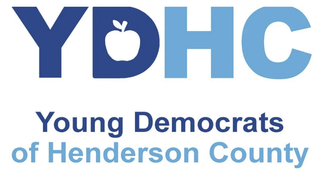 Young Democrats of Henderson County logo with apple icon in "YDH".