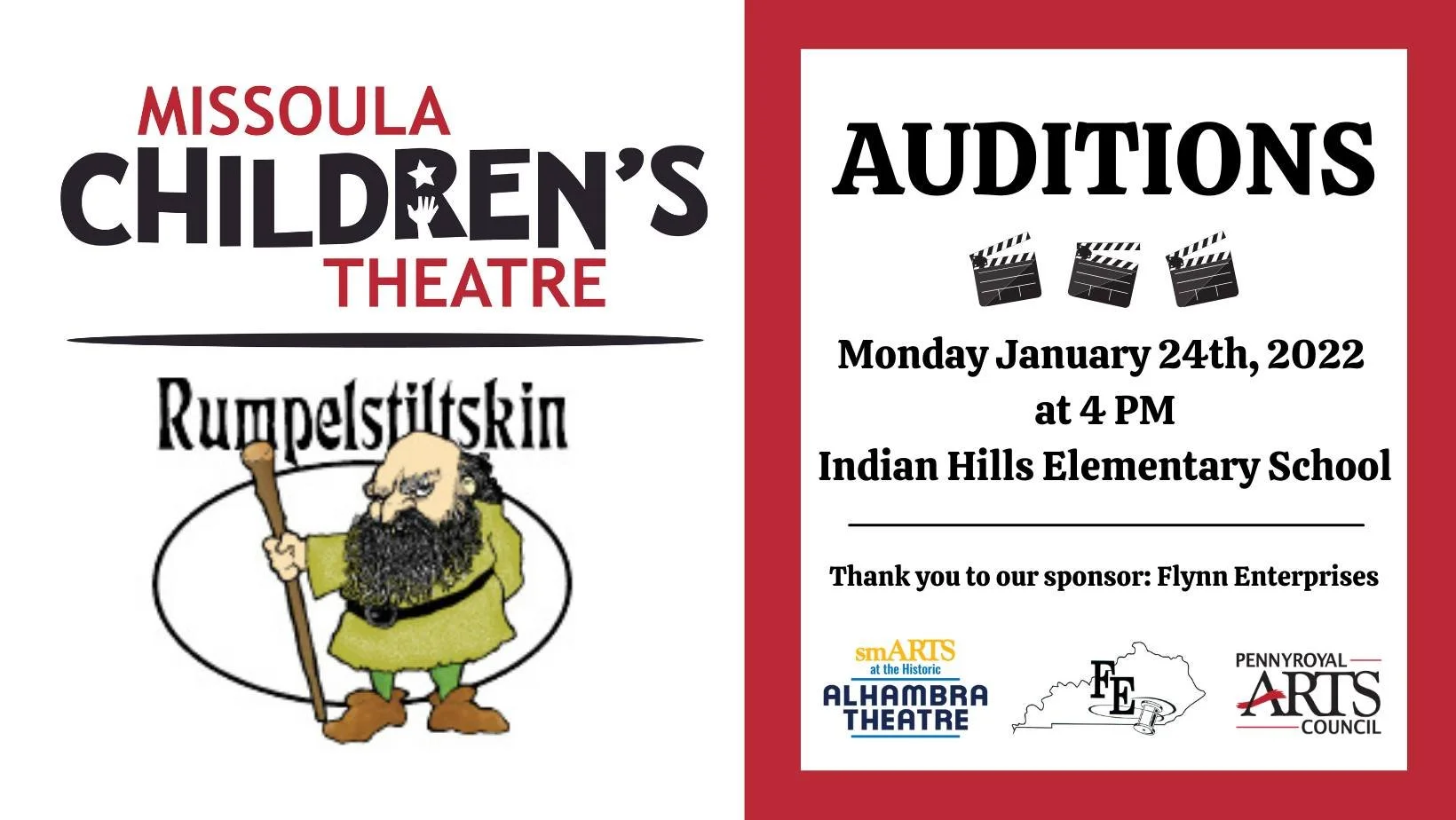 Christmas Missoula Theatre 2022 Auditions: Missoula Children's Theatre Performance Of Rumpelstiltskin —  Pennyroyal Arts Council