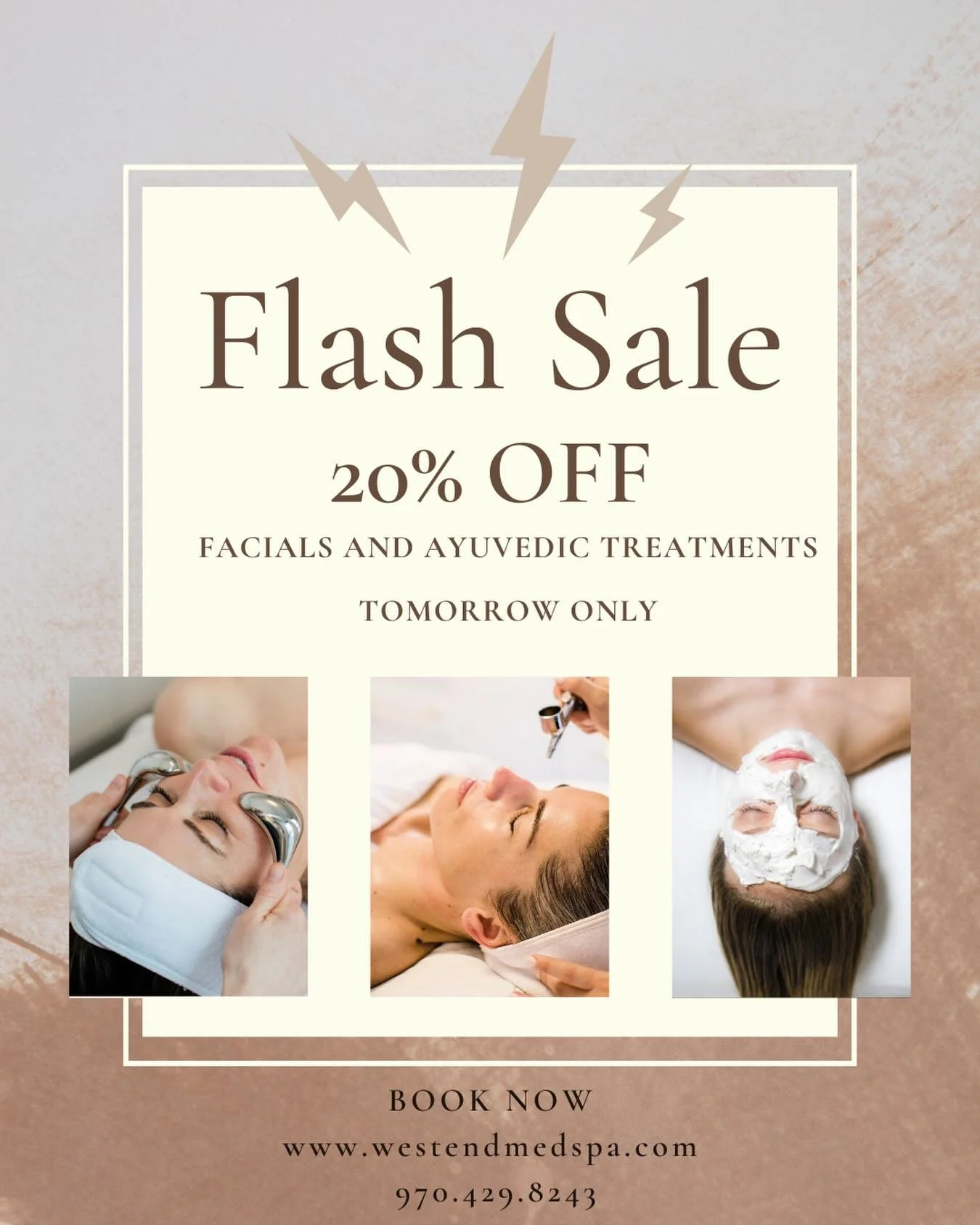 ⚡️FLASH SALE ⚡
Tomorrow only - 20% OFF Facials + Ayurvedic Treatments