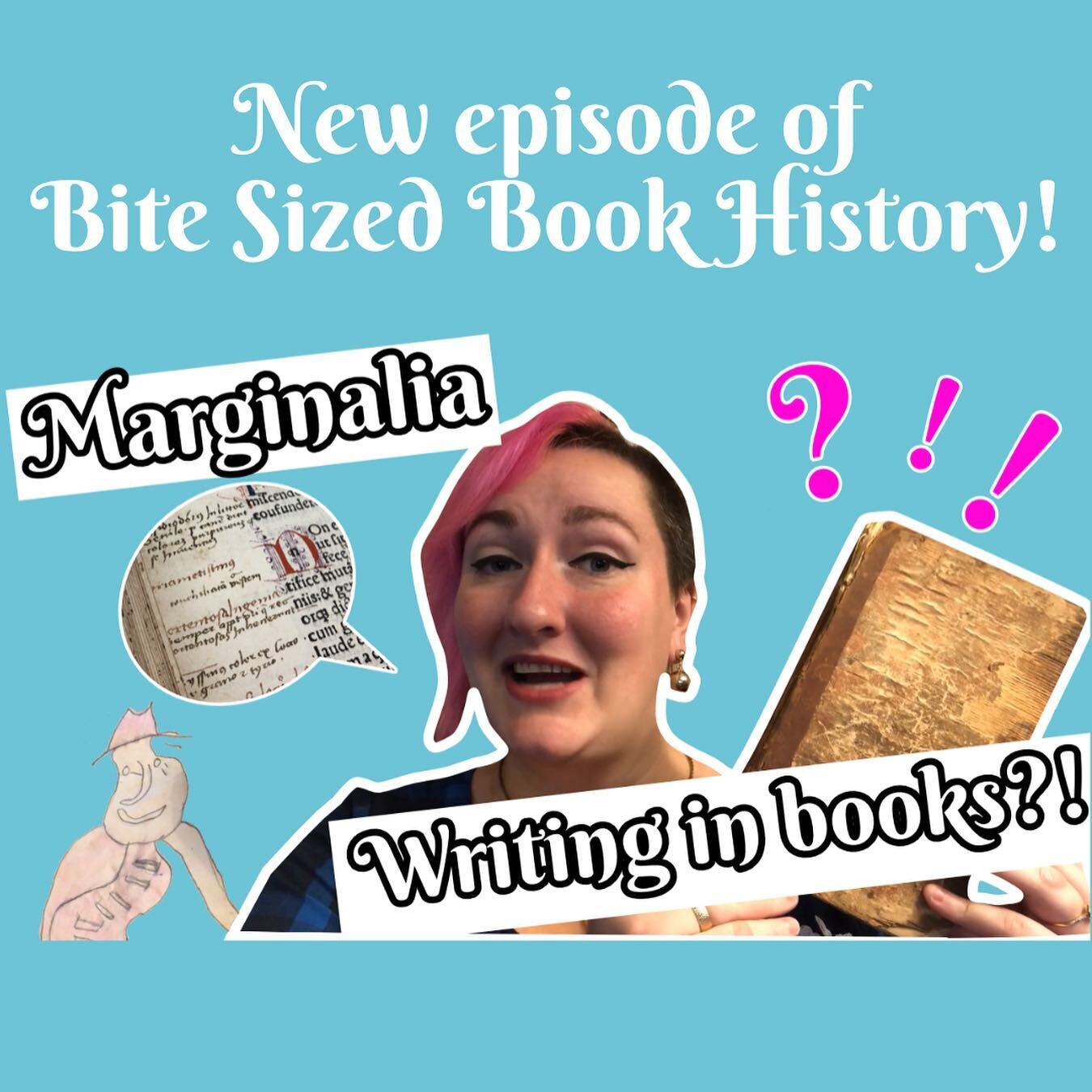 My YouTube series Bite Sized Book History is BACK! 📺✨ Ever wanted to learn about cool aspects of books in easily digestible chunks? Well this series is for you! This week, I talk about marginalia: notes and doodles in the margins of books 📖 Click t