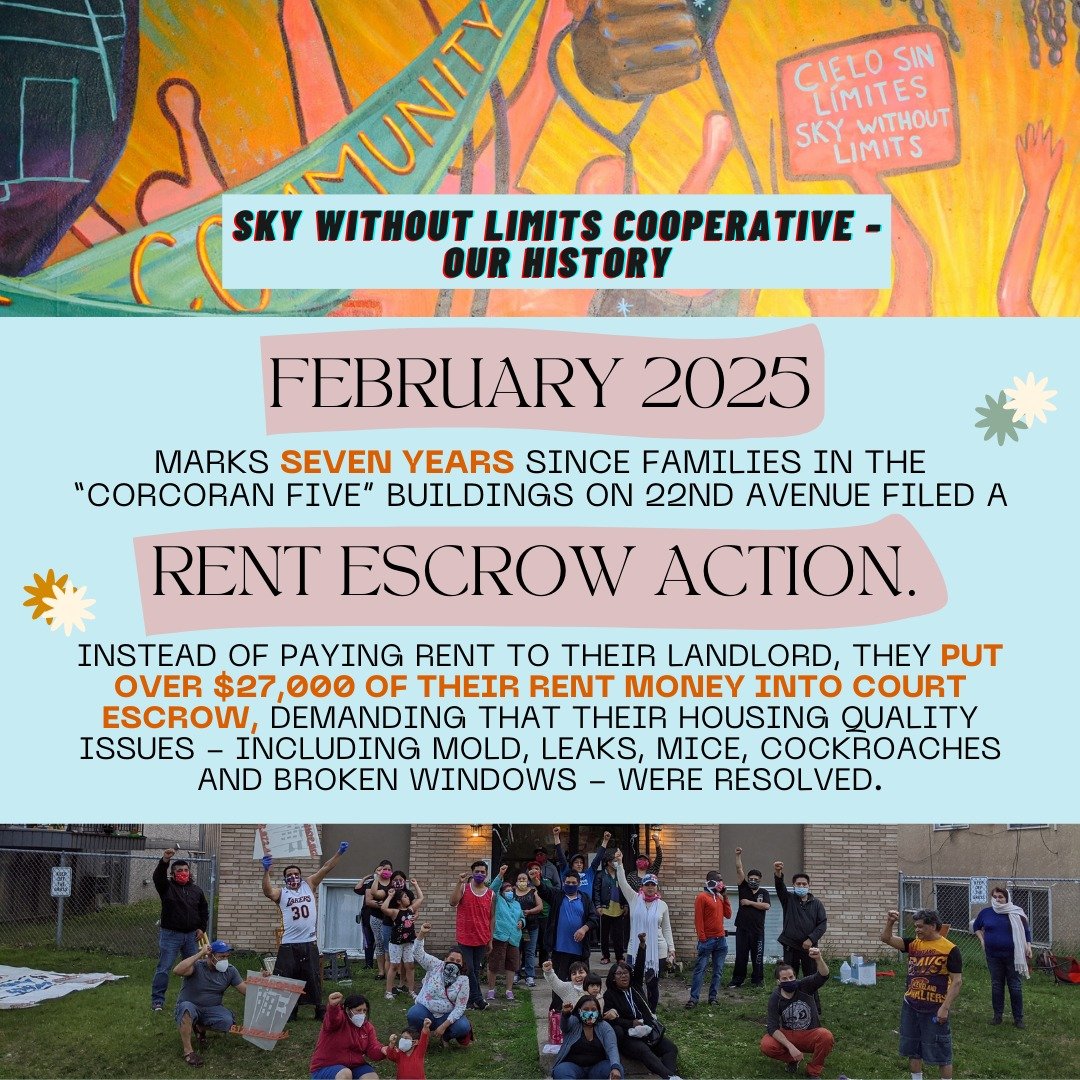 [ ➡ para espa&ntilde;ol ] 7 years ago, in February 2018, families in the &ldquo;Corcoran 5&rdquo; buildings in South Minneapolis filed a RENT ESCROW, exercising their right to withhold rent in response to horrible housing conditions. This collective 
