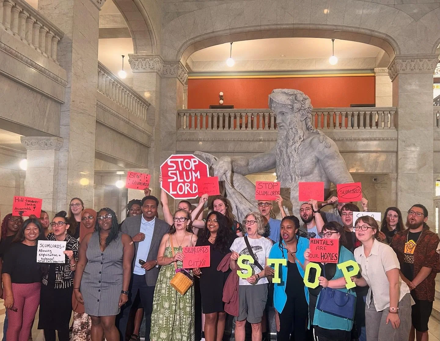 We&rsquo;re at City Hall, fighting for the Minneapolis City Council to pass the 🛑 STOP Slumlords Ordinance (aka Slumlord Tier Oversight and Protection)! 🛑

Right now, landlords can let conditions in their properties deteriorate and ignore tenant de