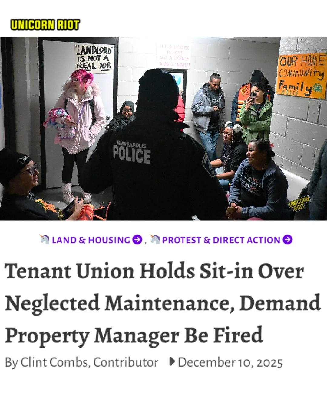 🔥 Recent coverage of the IPG Tenant Union's daylong sit-in at the IPG office - when tenants came together and stopped business as usual for a landlord they say has neglected, harassed and intimated renters. Come out and stand in solidarity with the 