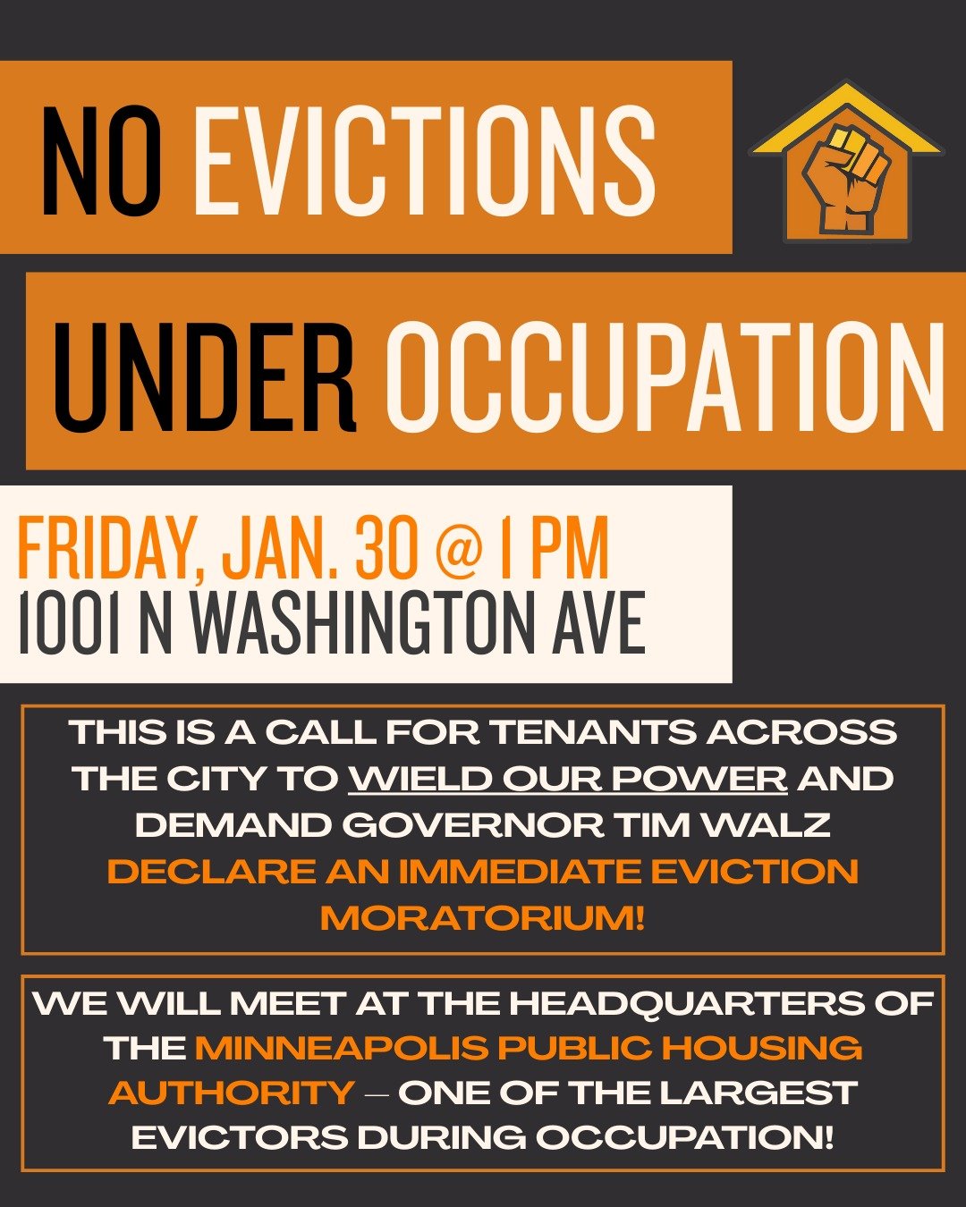 While community works tirelessly to get rent relief to neighbors who are on lockdown, our elected leaders are willing to let thousands of families face eviction under occupation. WE WON'T STAND FOR IT. Rent is due, and it's time to turn the temperatu
