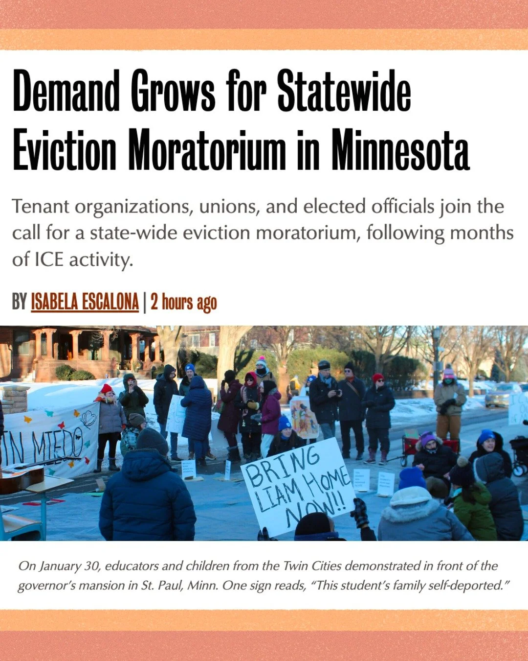 Thousands of Minnesotans will narrowly avoid the threat of eviction in February, due to the tireless organizing and care of neighbors who have raised and distributed millions in rent relief - in the absence of the statewide eviction protections and r